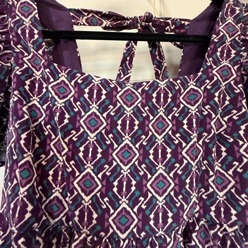 Bohme Purple Geometric Midi Dress